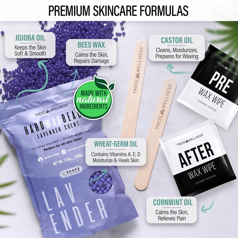 Tress Wellness Waxing Kit for Brazilian Wax - Easy to
