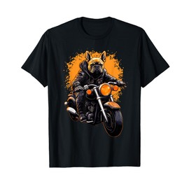 French Bulldog Frenchie Biker Motocross Motorcycle Biking T-Shirt
