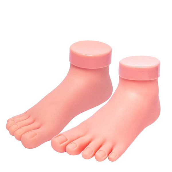 AORAEM Practice Fake Training Foot Flexible Movable Soft Silicone Fake Foot Tool for Nails Tips Art Training Display（1 Pair）