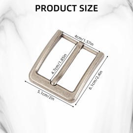 NICENEEDED Belt Buckle Replacement Set, Single Prong Belt Replace Buckles, Silver Leather Belt Buckles with Hole Opening Tool Retro Removable Belt Buckle Accessories Kit for Men