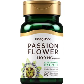 Piping Rock Passion Flower Extract Capsules | 1100mg | 90 Count | Herbal Supplement | Non-GMO, Gluten Free