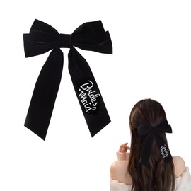 Black Velvet Bow Hair Clips for Women Bridesmaids Hair Accessories for Wedding Day Gifts for Women Sister Friends Bridesmaid Gifts from Bride, Bridesmaids Hair Clips with Velvet Bowknot