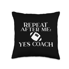 Physical Education Teacher Gifts & Supplies Repeat After me Yes Coach Funny PE Teacher Throw Pillow, 16x16, Multicolor
