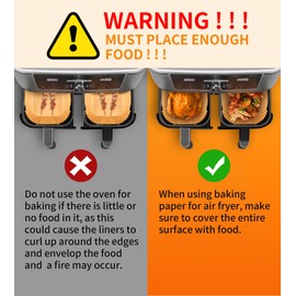 Baking Paper for Hot Air Fryer for Ninja Double Stack XL SL400EU, 100 Pieces Thickening Airfryer Baking Paper for Ninja AF400EU, AF300EU, Air Fryer Baking Paper Liners, Foodi Accessories Accessories