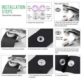 100 PCS Snap Button Fastener Kit, 9.5mm Metal Press Stud Tool Snap Fasteners with Pressure Pliers 10 Colour Poppers Fasteners No Sewing for Handmad Crafting