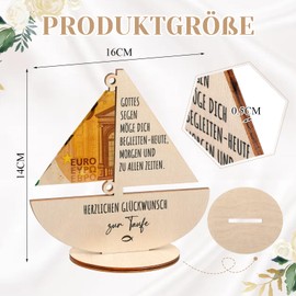 Otuuz Money Gift for Christening Noah's Ark Gift Wooden Christening Money Gift Packaging for Girls Boys for Birth Communion Birthday