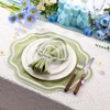 Breling 6 Pcs Sage Green Wedding Placemats Scalloped Embroidered Cotton