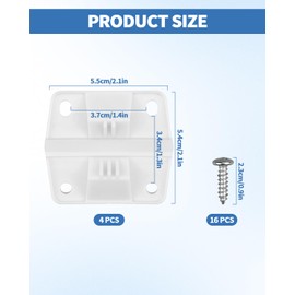 4 Set Cooler Plastic Hinges with Screws Set, Cooler-Hinges Replacement Parts, Compatible with Coleman Camping Coolers Hinge with 16 Pcs Screws