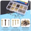 Glarks 1600Pcs Small Tiny Nails Kit Wood Screw Nail Gold