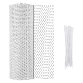 15.7 in x 16.4 FT Plastic Wire Mesh Fence, Plastic Chicken Wire Mesh or Poultry, Dogs, Rabbit, Snake Animal Barrier, Floral, Gardening, Versatile Plastic Fencing & Garden Netting Solution