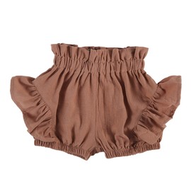elamccor Baby Girls Ruffle Shorts Toddler Diaper Covers Little Girls Bottoms Bloomers Cotton Pants 3 Months-6T Brown