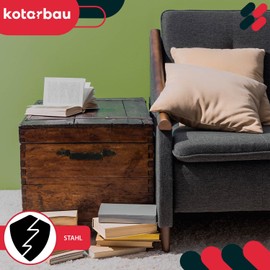 KOTARBAU® Set of 2 Forged Door Handles Black + Antique Gold Antique Steel Door Handle for Doors Gates 200 mm