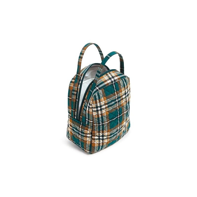 Vera Bradley Women's Cotton Lunch Bunch Lunch Bag, Orchard Plaid,