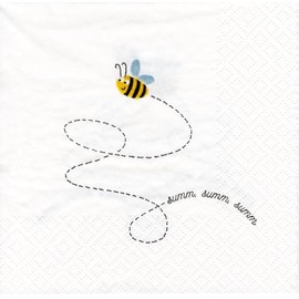 20 Napkins Cute Bees, Bee Summ Napkins, Summer, Spring, Birthdays, Children's Party, Boy, Girl, Table Decoration, Decoupage, Table Decoration, 33 x 33 cm