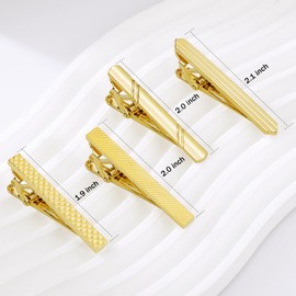 4Pairs Tie Clip Tie Bar and Tie Pin Clip for Regular Ties and Skinny Tie, Unique Tie Clip Tie Clasp Mens Suitable for Wedding Anniversary Business Professional and Best Gifts