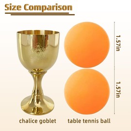 Tirmanaz Goblet, Small Gold Chalice, Metatron Cub Chalice Cup, Brass Holy Grail Cup, 3 Inch Height Altar Chalice Witch Ceremonial Cup for Ritual, Divination Wiccan Magic Spiritual Tools