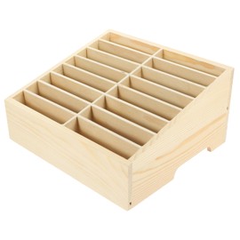 Tofficu Cell Phone Holder for Classroom, 16 Compartments Wooden Storage Box for Office School Classroom