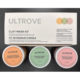 Set De Mascarillas Faciales 3 En 1 De Arcilla Té Verde, Cúrcuma, Vitamina C Y Arcilla Rosa Del Himalaya Limpieza Profunda, Minimización De Poros E Hidratación(100 G Cada Una)+ Brocha De Si