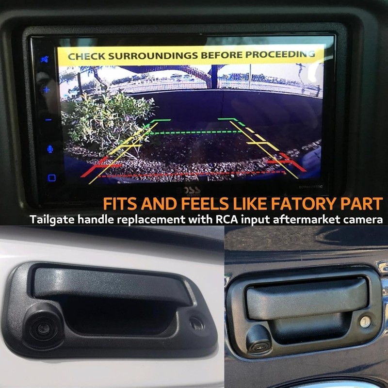 EWAY Tailgate Handle Backup Reverse Camera with 4.3" Rear View