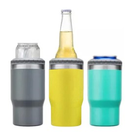 Soporte Aislado para Botella de Lata de 14 Oz, Enfriador de Lata Aislado de Acero Inoxidable 304 Aislante de Lata de Doble Pared para Auto para Beber Al Aire Libre, Seltzer Duro 7 (Amarillo)