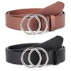 UnFader Pack 2 Women Belts for Jeans with Fashion Sliver
