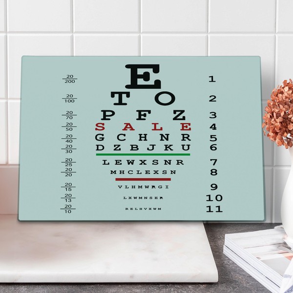 Ambesonne Eye Chart Cutting Board, Optical Eye Test Doctor Control