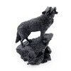 Wildlife Howling Wolf Statue and Figurine Black Wolf Sculpture for