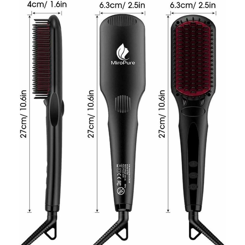 MiroPure S102 Ionic Brush by MiroPure, 2-in-1 Ionic Straightening Brush
