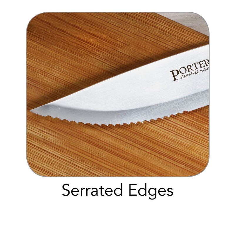 Tramontina Porterhouse 8-Piece Steak Knives, 5-Inch Stainless Steel High-Carbon Serrated