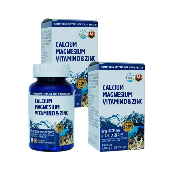 [On Sale] Calcium Magnesium Vitamin D &amp; Zinc 1,420mg 180 tablets x 2 12 month supply / [온세일]칼슘 마그네슘 비타민D 앤 아연 1,420mg 180정 x 2개 12개월분