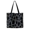 Komociya Cute Cat Canvas Tote Bag Aesthetic with Zipper Reusable