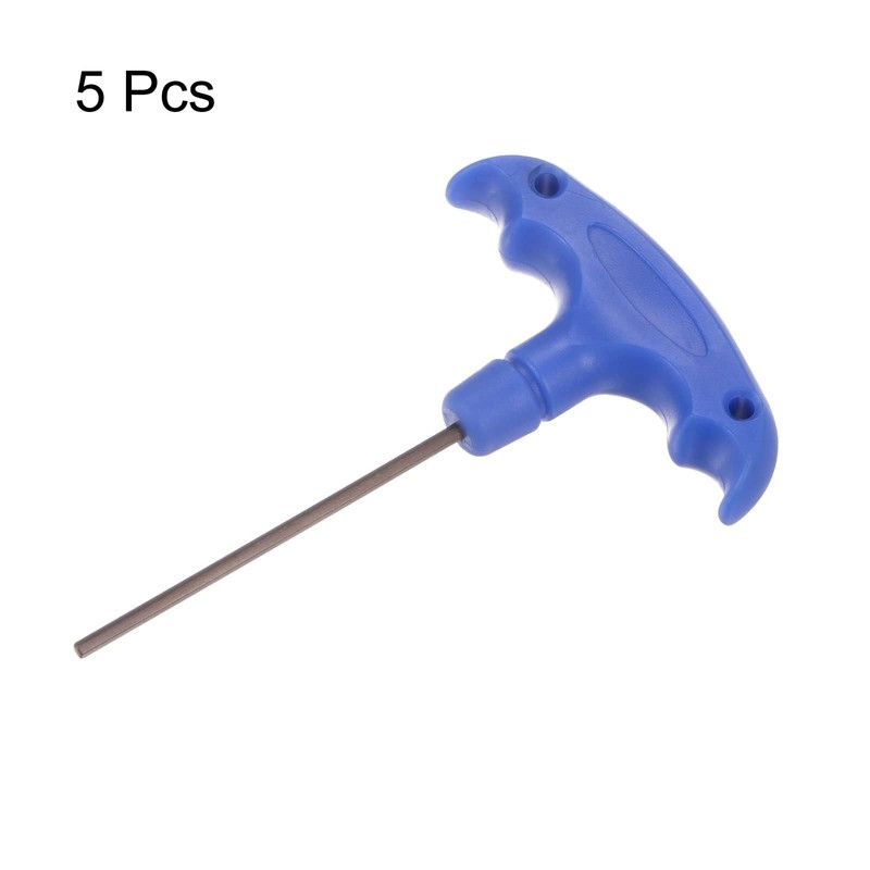TOP-VIGOR 5Pcs H2.5 T-Handle Hex Key Wrench, 2.5mm S2 Steel