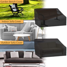 Patio Bench Loveseat Cover 4 Seat COOSOO Waterproof Outdoor Lounge Deep Chair Cover Lawn Furniture Cover with Drawstring Hem Large for Garden Park Outside