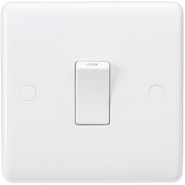 Knightsbridge CU8341N Curved Edge 20 A DP Switch with Neon, White