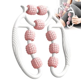 Massage Roller, Massageroller, Massageroller Beine, Beinmassagegerät Cellulite Deep Tissue Massage Arm, Massagerolle mit Griff Bein, Massagerolle,weiß-rosa
