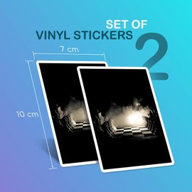 Vinyl Rectangle Vertical (Portrait) Stickers (Set of 2) 10cm - Dark Chess Board Game Skill Strategy for Laptops, Tablets, Luggage, Scrap Booking, Fridges #52798
