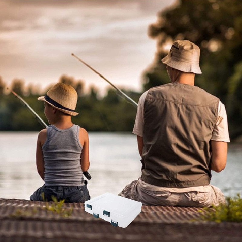 TOPIND Double Sided Fishing Lures Box Transparent Visible Plastic Bait