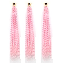 BALINGHAIR Ocean Wave Crochet Hair 24 Inch 3 Packs Deep Wave Crochet Hair for Women Goddess Box Braids Crochet Braids Hair Extension Light Pink