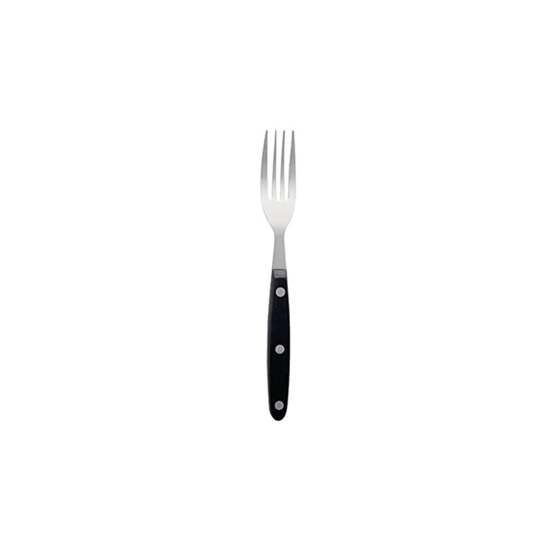 12X Steak Fork Black Handle 200mm 18/0 Stainless Steel Cutlery