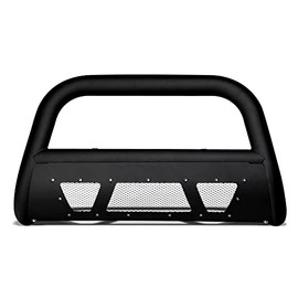 TLAPS 7422439185128 For 1999-2004 Ford F250 F350 F450 F550 Superduty / 2000-2004 Excursion Matte Black Studded Mesh Style Bull Bar Guard with Skid Plate