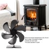 6 Blade Stove Eco Fan Black Self Starting High Temperature