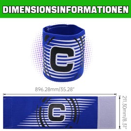 Hosifiy 6pcs Football Captain Armband, Blue Elastic Football Captain Armband Adjustable Outdoor Football Player Captain ArmBands Sports Captain C Arm Band for Youth and Adult