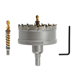 REETAI-FOUR 2-15/16'' TCT Hole Saw Kit Tungsten Carbide Tipped Hole Saw Drill Bit with Titanium-Plated Pilot Drill bit for Metal, Stainless Steel, Iron (75MM)