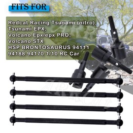 Drive Shaft Upgrades Part for Redcat Volcano Epx/PRO,ARRCat Metal 90MM Dogbones Drive Shaft 08029 & Stub Wheel Axle 02033，RC Hops Up Upgrades Parts Dogbones&Stub Wheel Axle,(90mm, 8-Pack),Black