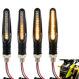 4 Stück 12V Motos Clignotants Universal, Indikatoren LED de Motos Étanche, Flowing Mode Lumières Indicators Tournage Motos, LED Indikatoren Clignotants Motos