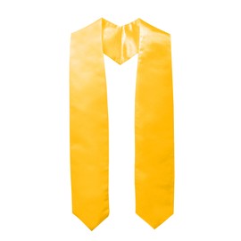 GraduationMall Unisex Adult Plain Graduation Stole 60" Gold