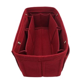 LEXSION Felt Purse Organizer Insert Multi Pocket Bag For Tote & Handbag Shaper 8008 Vine Red