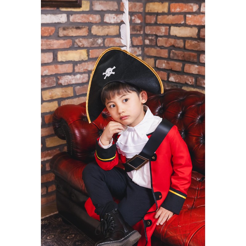 Party City Captain Kids Cosplay, 55.1 inches (140 cm), Red