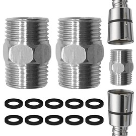 Shower Hose Connector, Male to Female Shower Head Adapter, 2 Pack 1/2 Inch Shower Connector, Water Pipe Connectors, Male Threaded Connectors Accessories