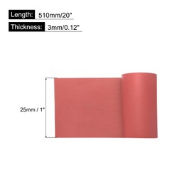 sourcing map Solid Rubber Sheet 1/8" Thick x 1" Wide x 20" Long, Anti-Slip Neoprene Rubber Roofing Material for Gaskets DIY Material, Pads, Seal, Bumpers Red